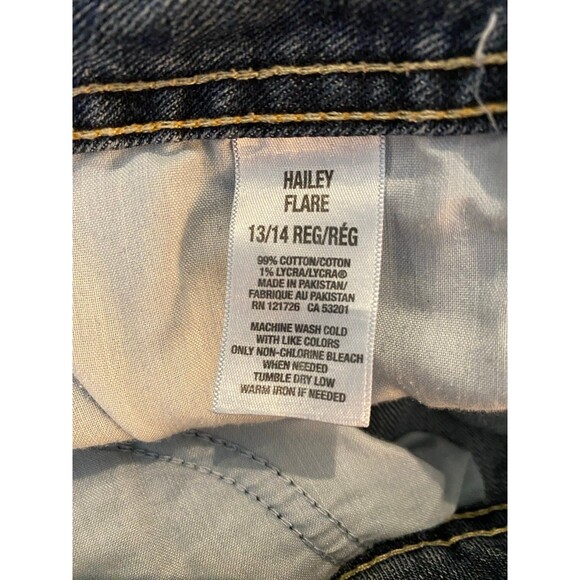 Aeropostale Womens Denim Hailey Flare Distressed Jeans Size 13 14 cute Pockets - Picture 12 of 12